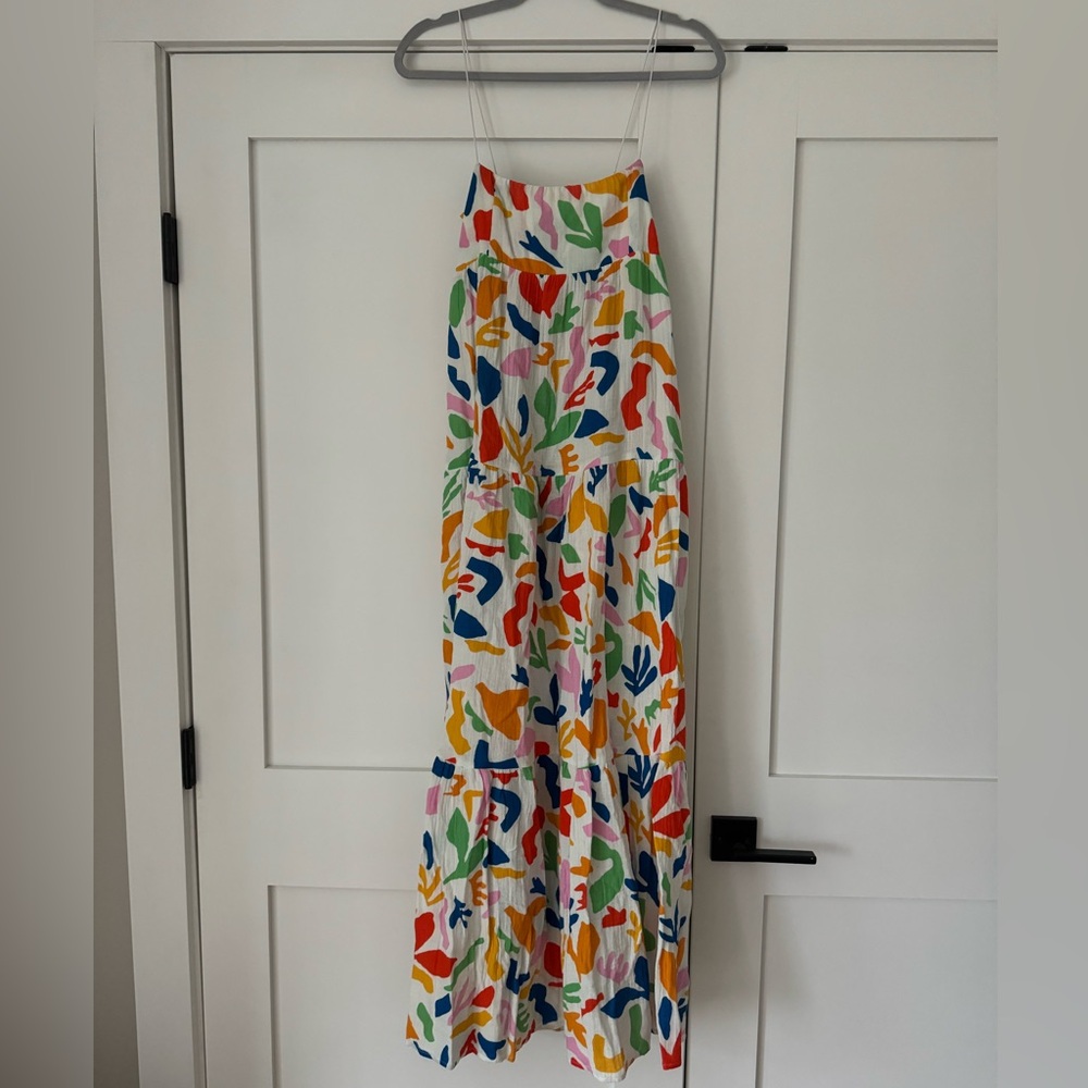 Show Me Your MUMU smocked/linen style maxi dress